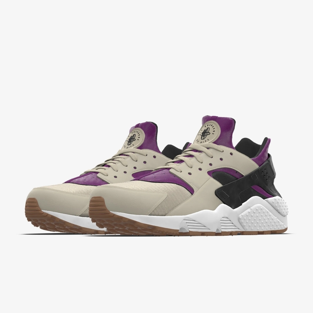 NIB Nike Air Huarache By‎ You Tan Purple Black Custom Sneaker Running Shoes W 9